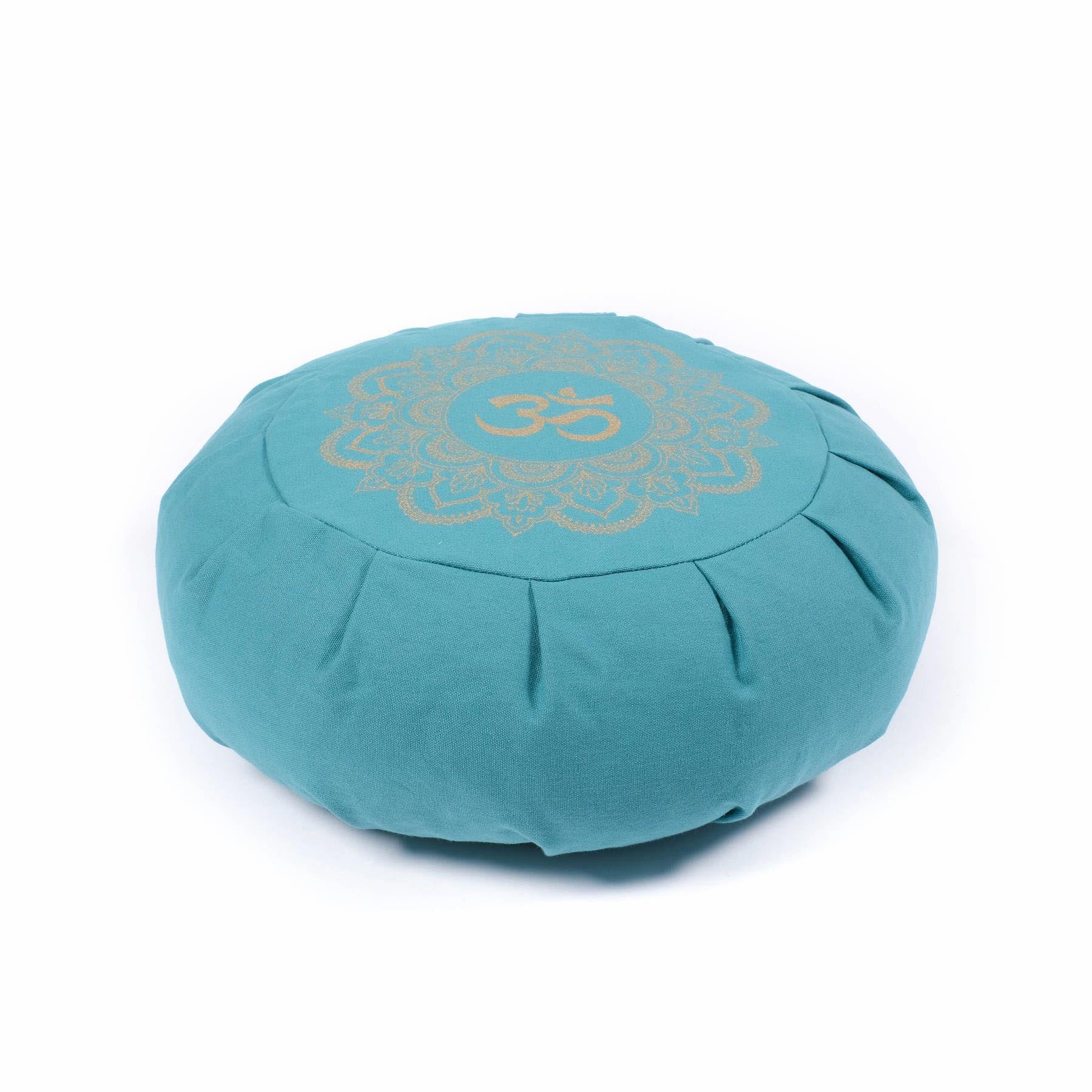Coussin de méditation Zafu Mandala OM turquoise