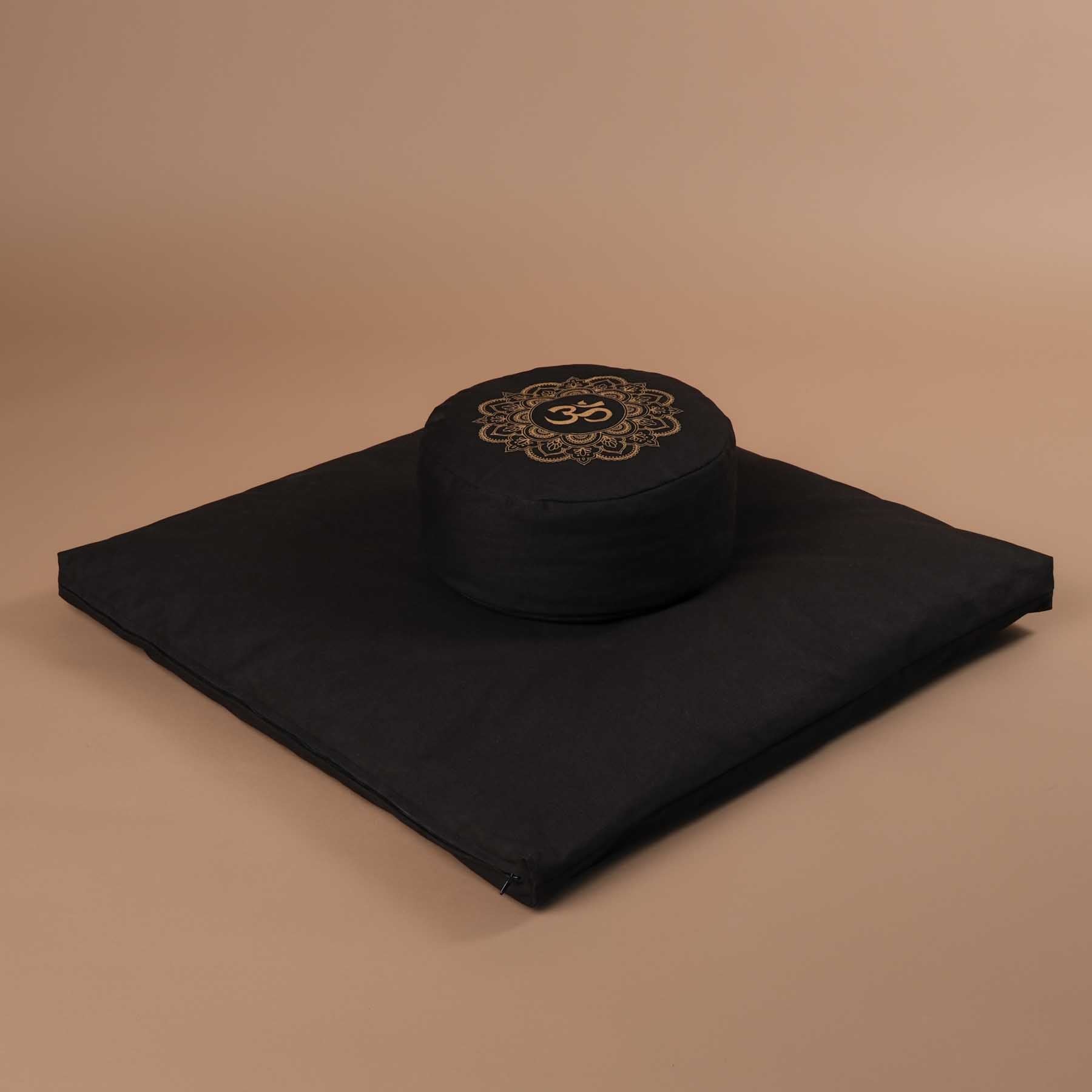 Tapis de méditation Zabuton Tapis de méditation en coton noir