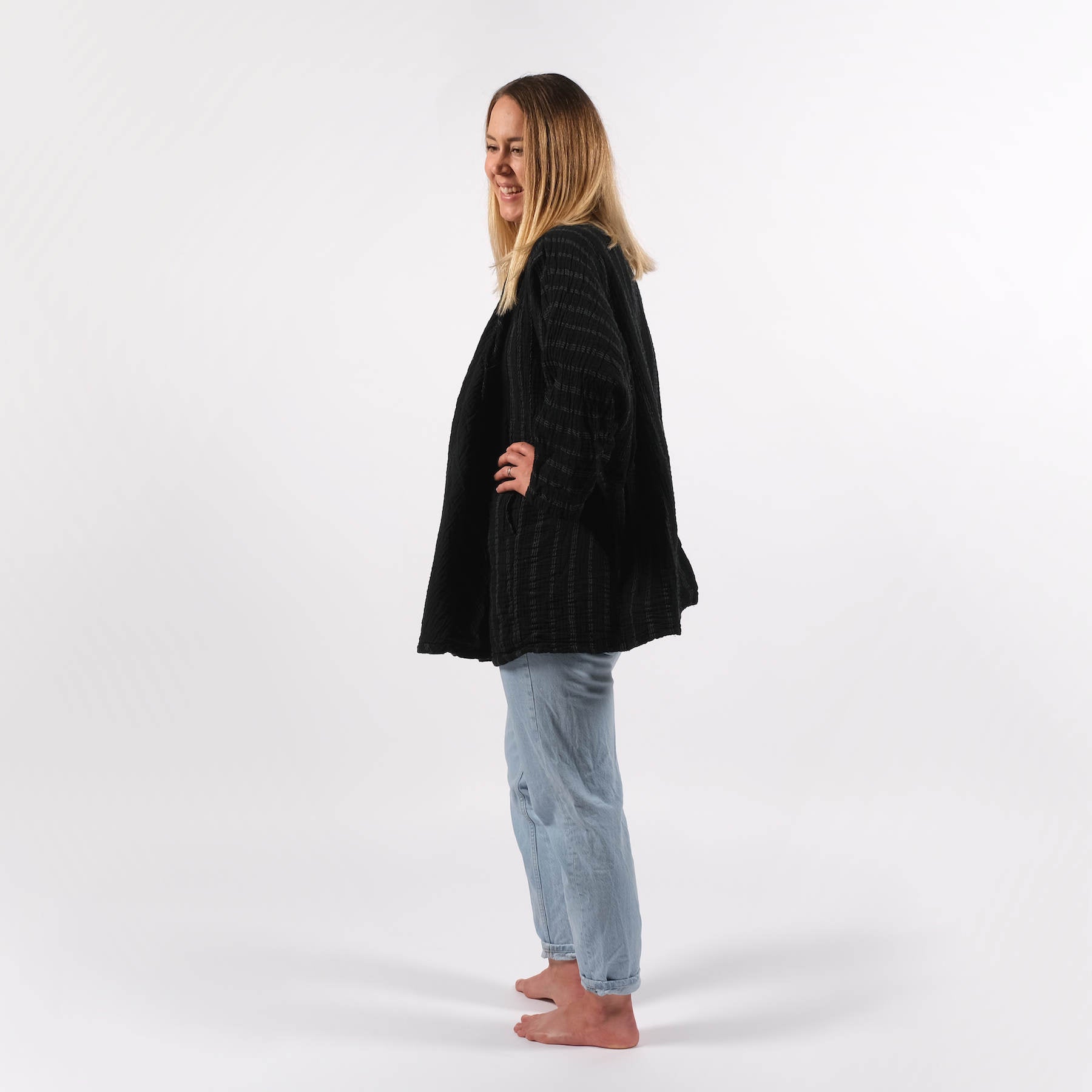 Cardigan d'été en coton noir