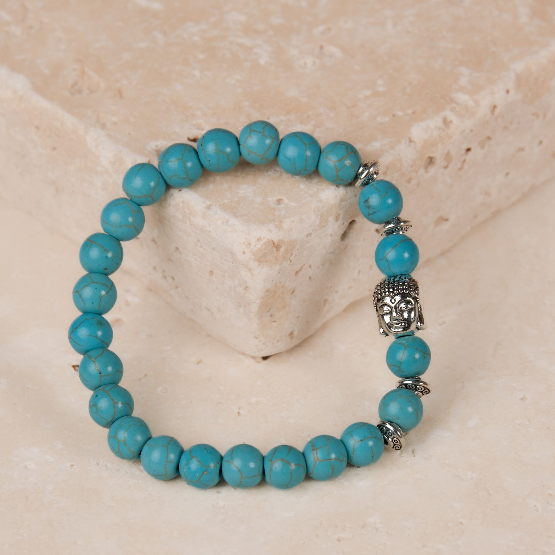 Bracelet de pierres précieuses Turquoise Buddha