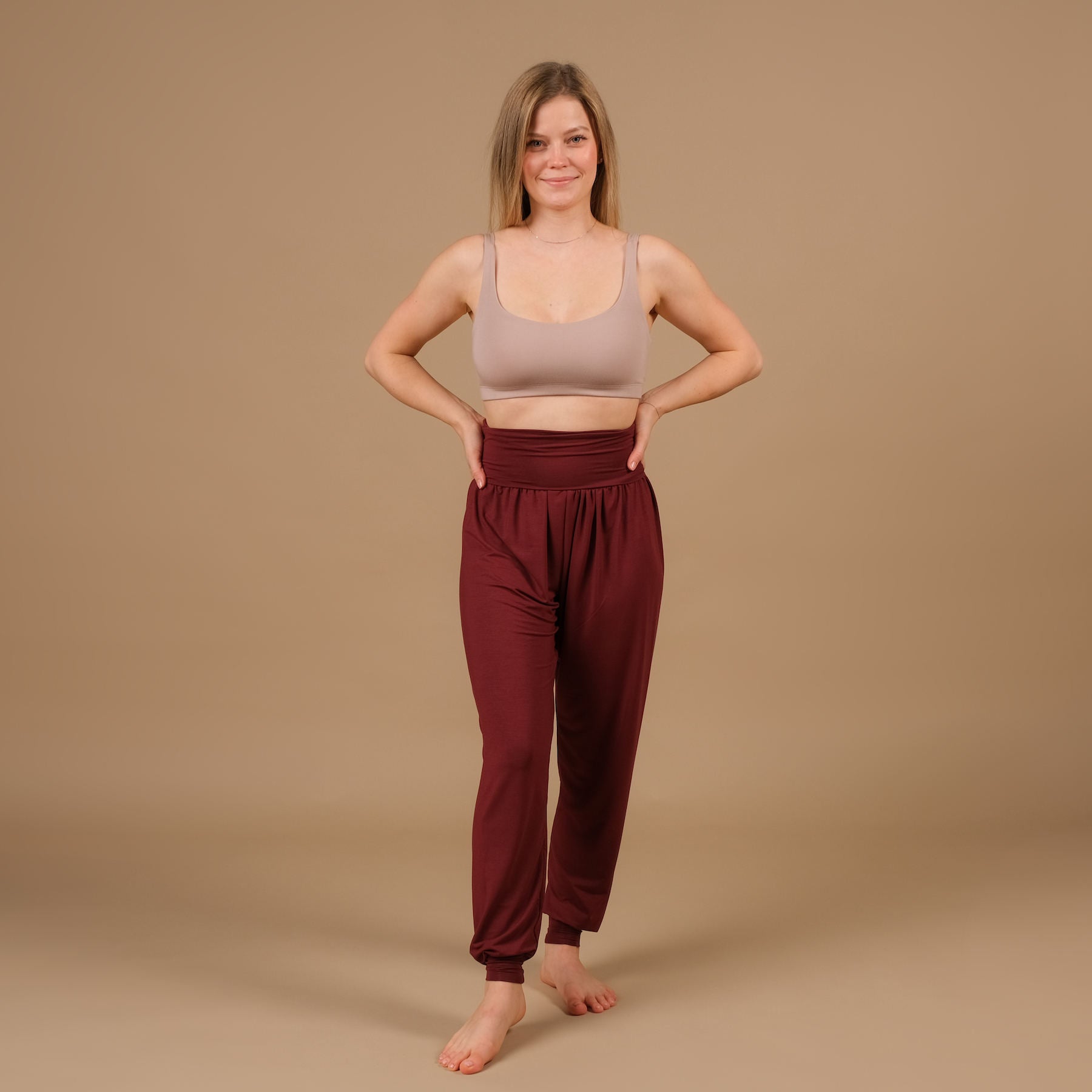 Yoga Bra Comfy mocca, durable, made in Switzerland