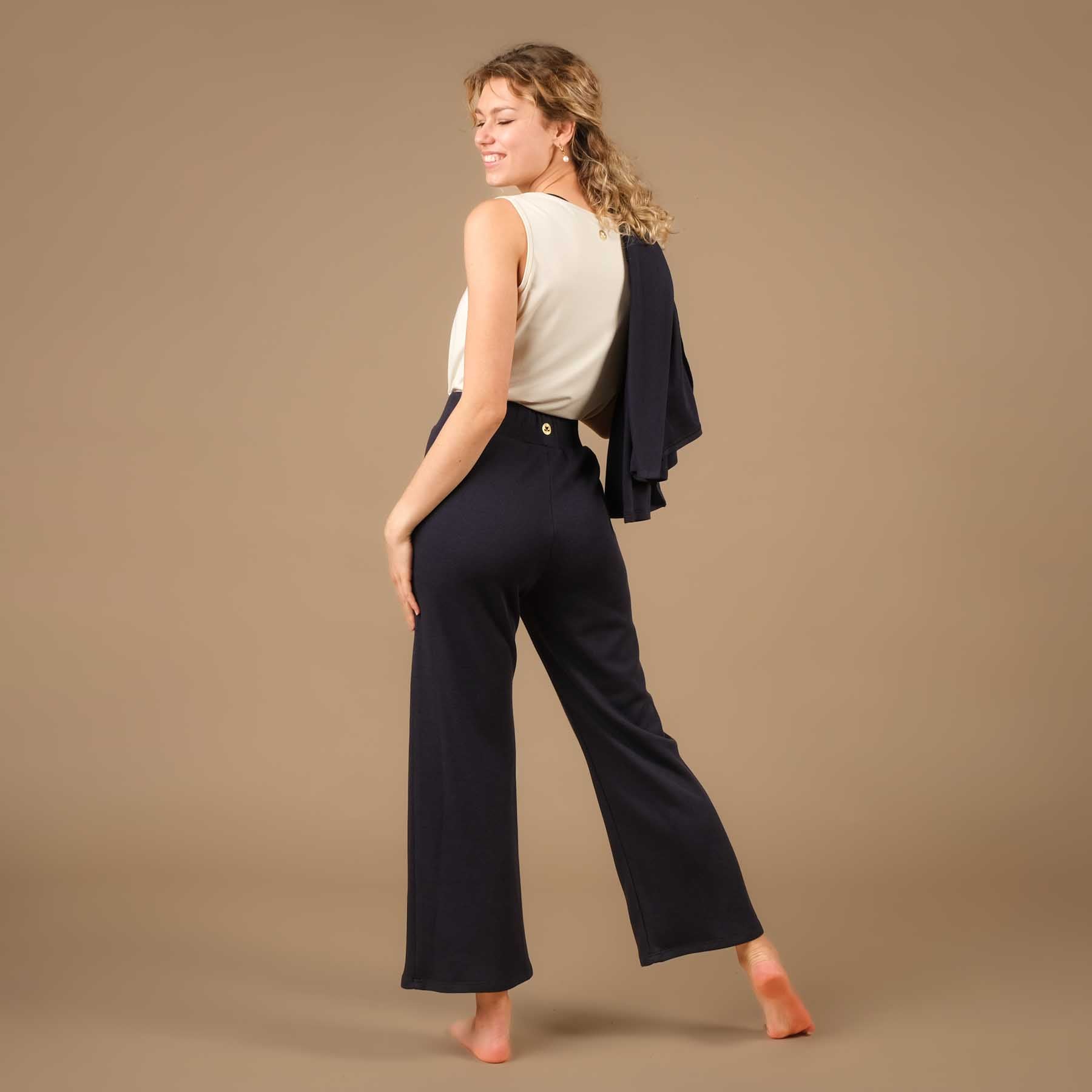 Yoga Culotte pantalon large Cosy navy