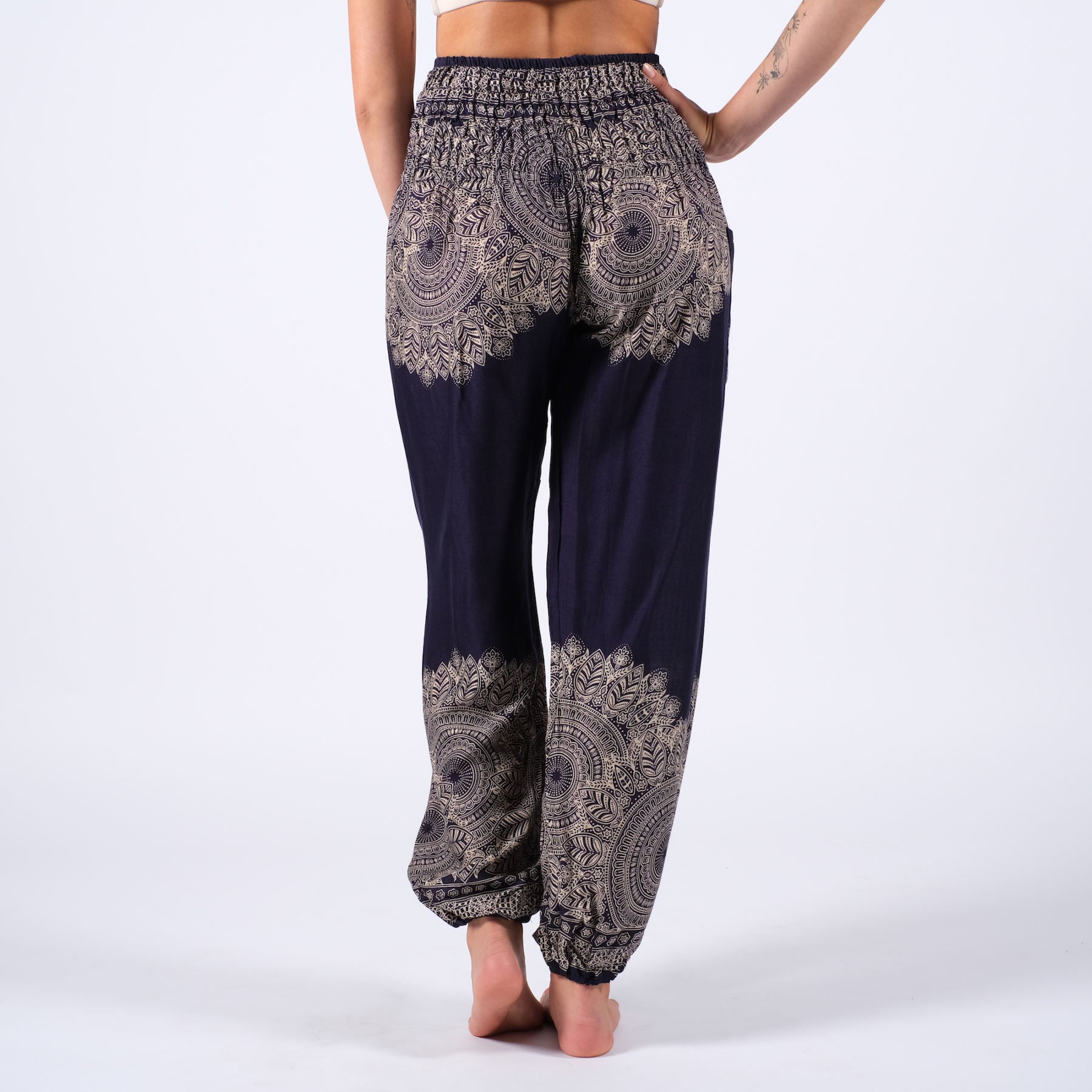 Pantalon de yoga harem Boho navy