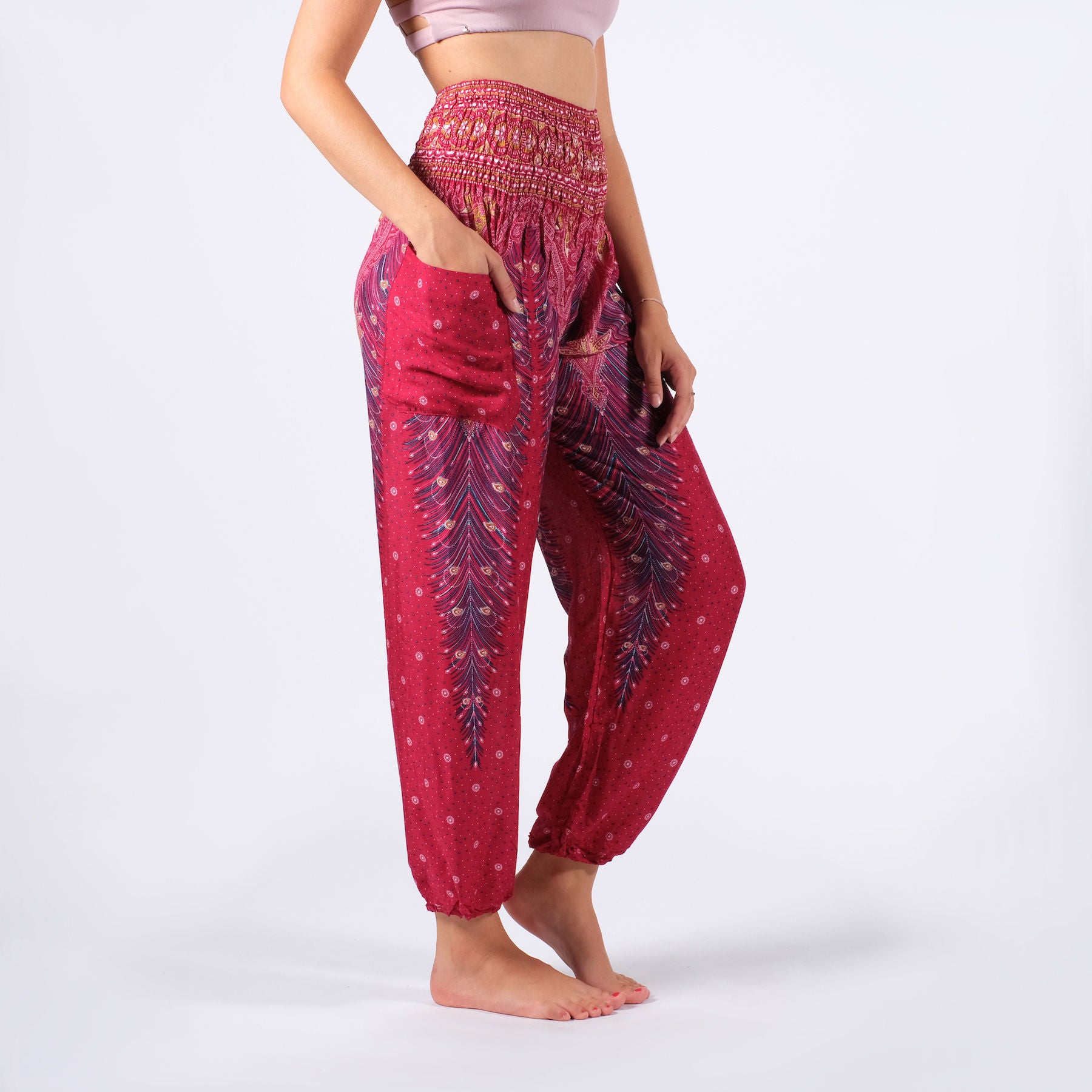 Pantalon de yoga harem Feather rouge