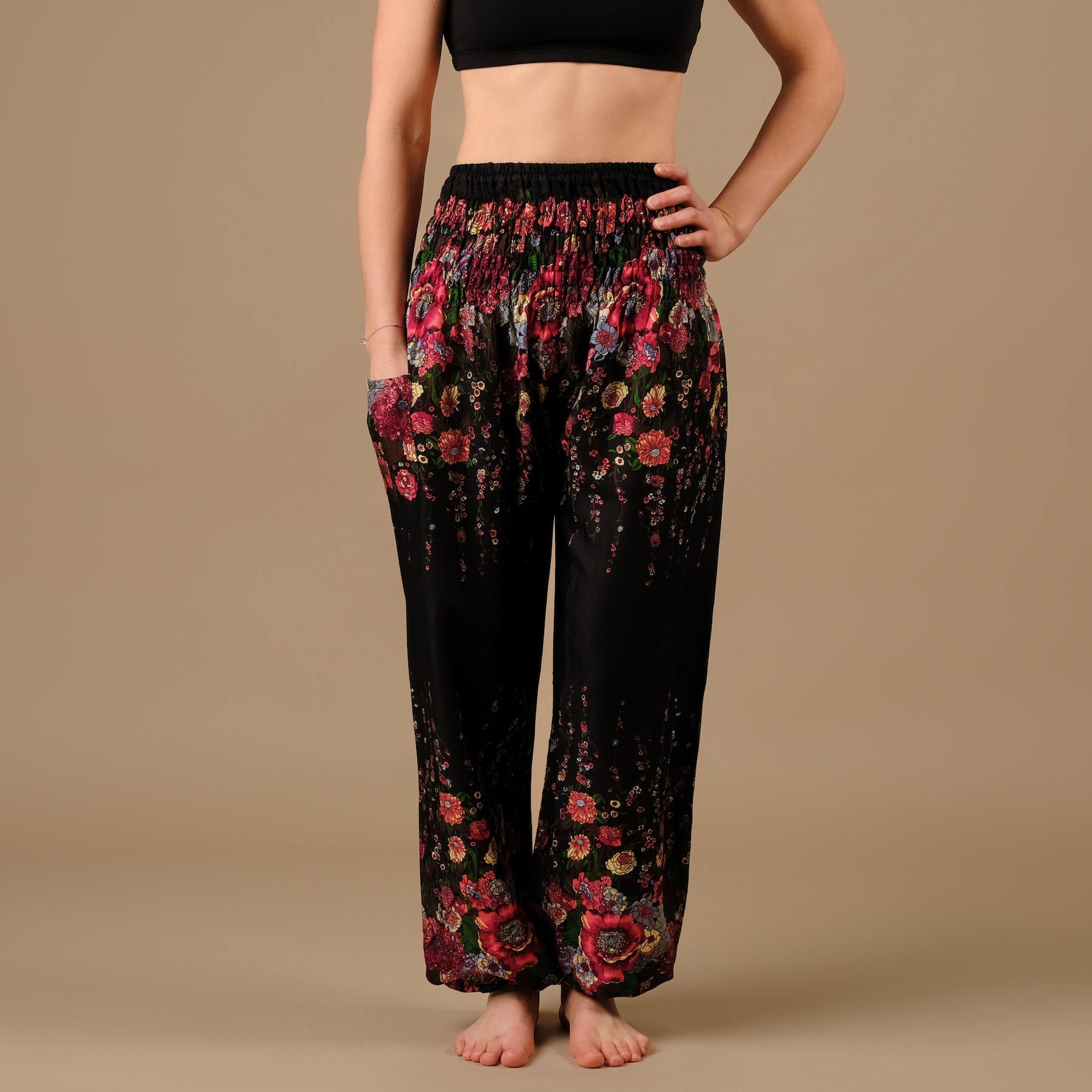 Pantalon de yoga harem Feather noir