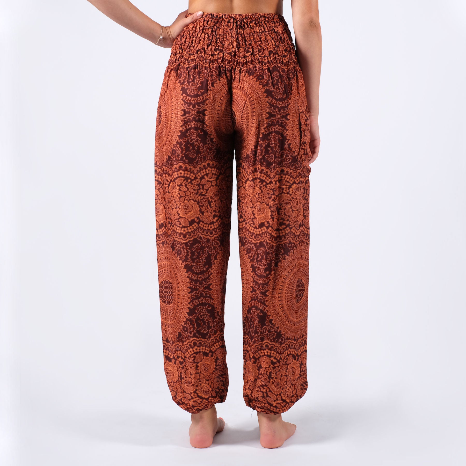 Pantalon de yoga harem Boho Pants Indian Summer brun rouille