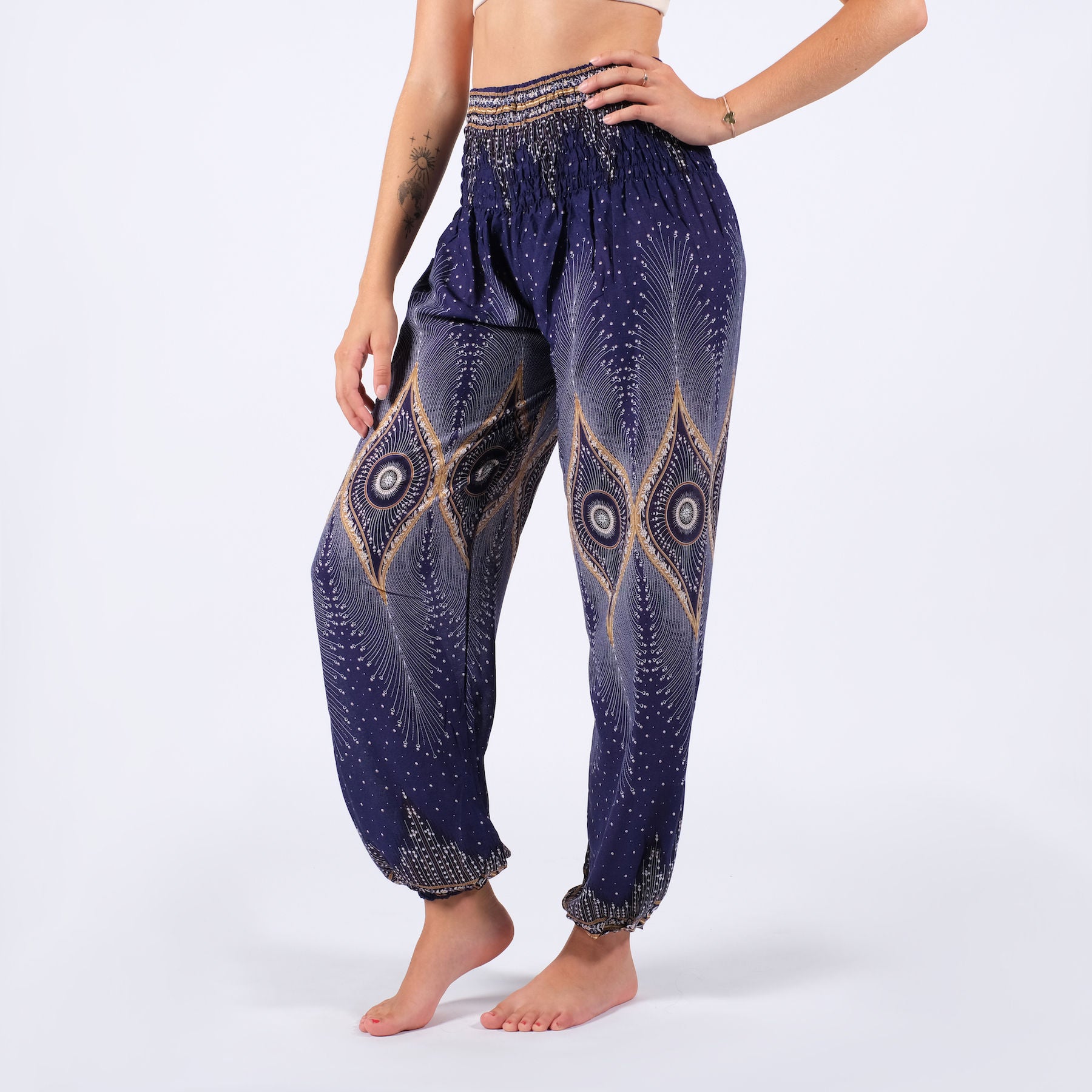 Pantalon de yoga harem Orient Navy bleu