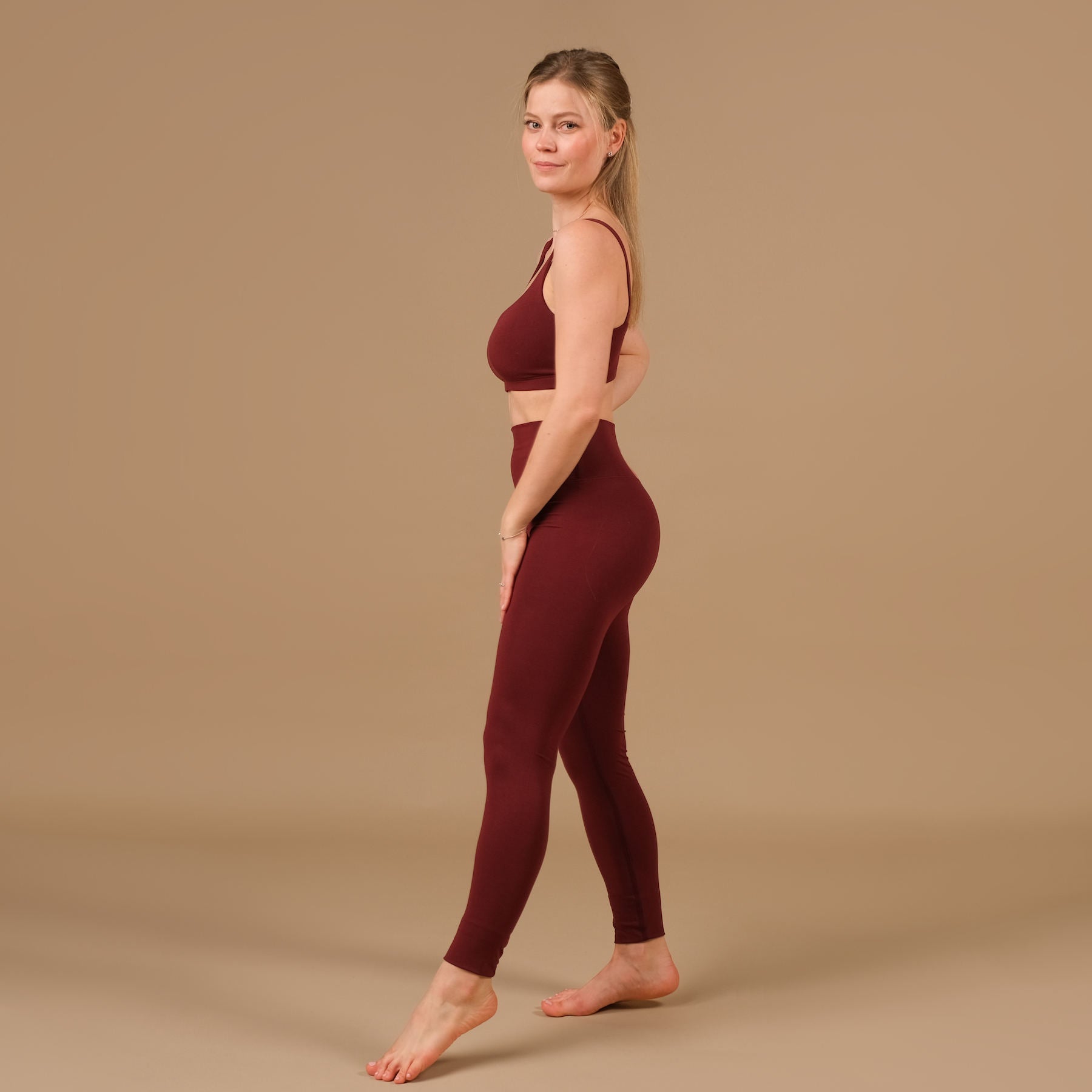 Yoga Leggings Comfy bordeaux, super doux, durable, fabriqué en Suisse