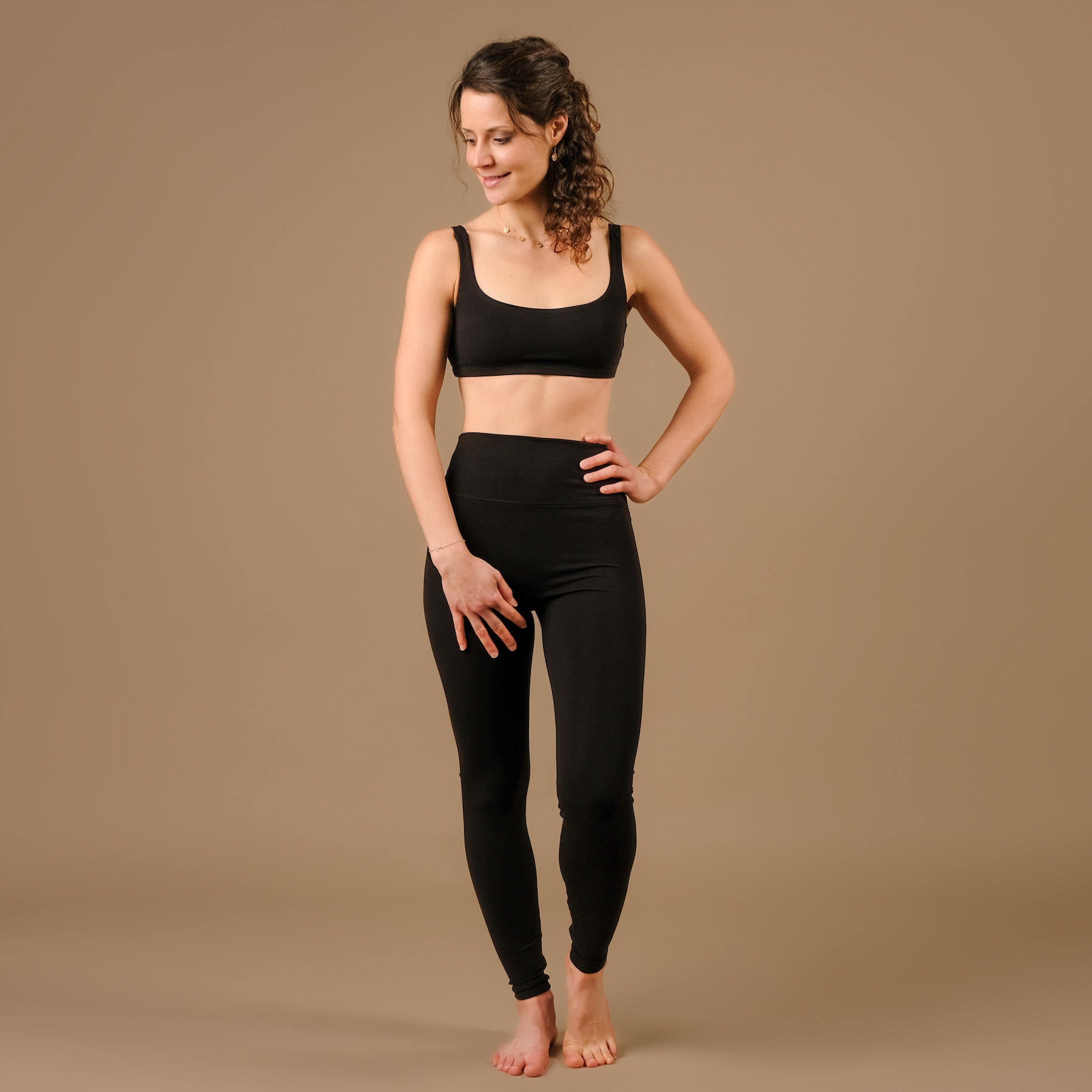 Yoga Leggings Comfy noir, fabriqué en Suisse, durable, super confortable, en Lenzing Modal