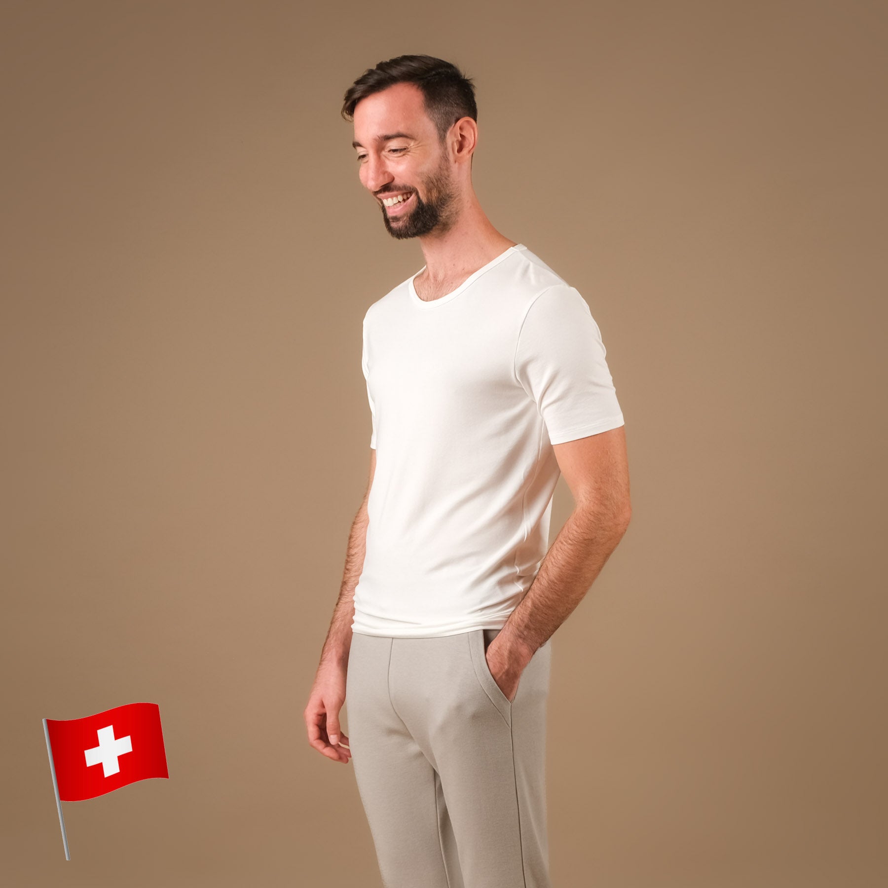 Shirt de yoga pour hommes Classy à manches courtes blanc