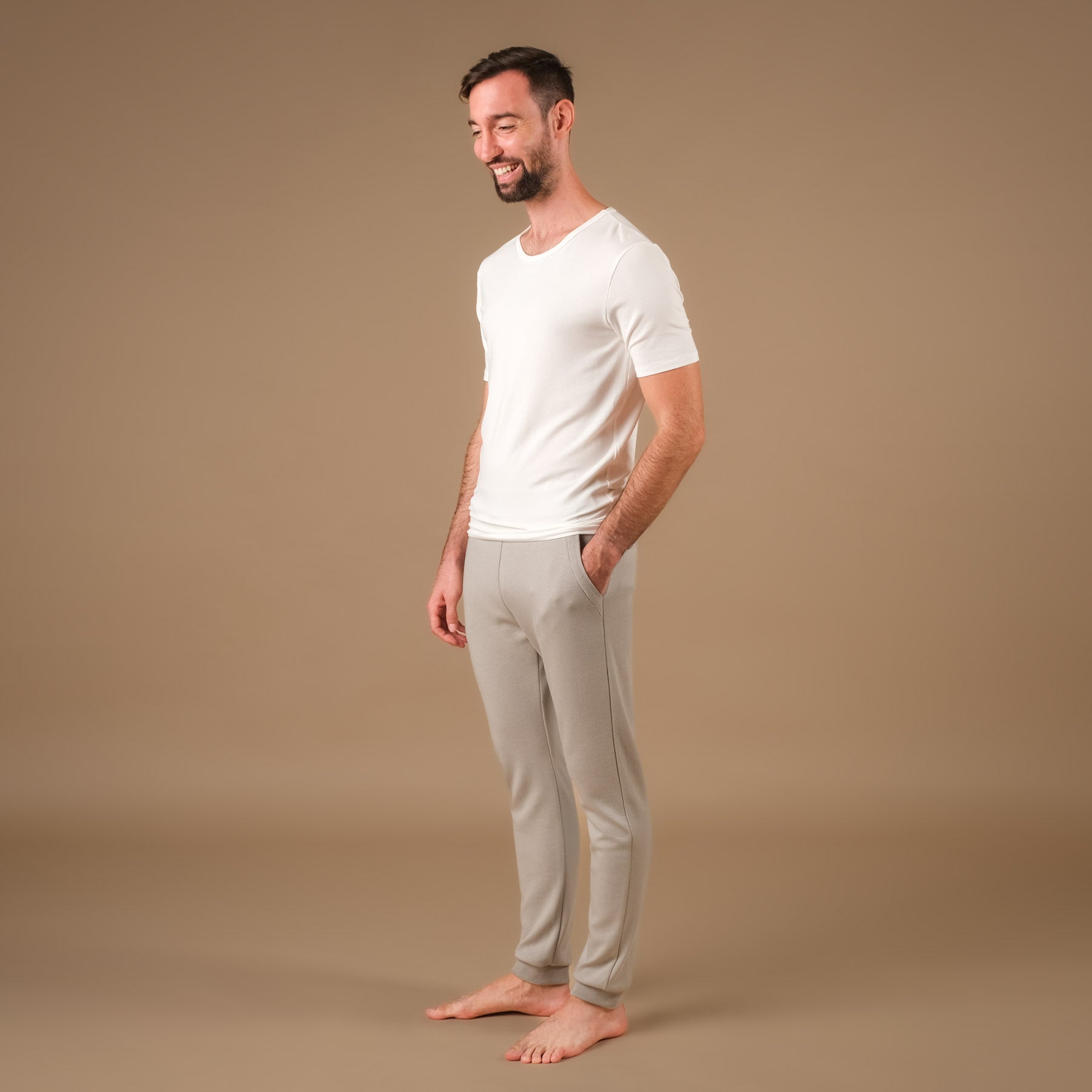 Shirt de yoga pour hommes Classy à manches courtes blanc