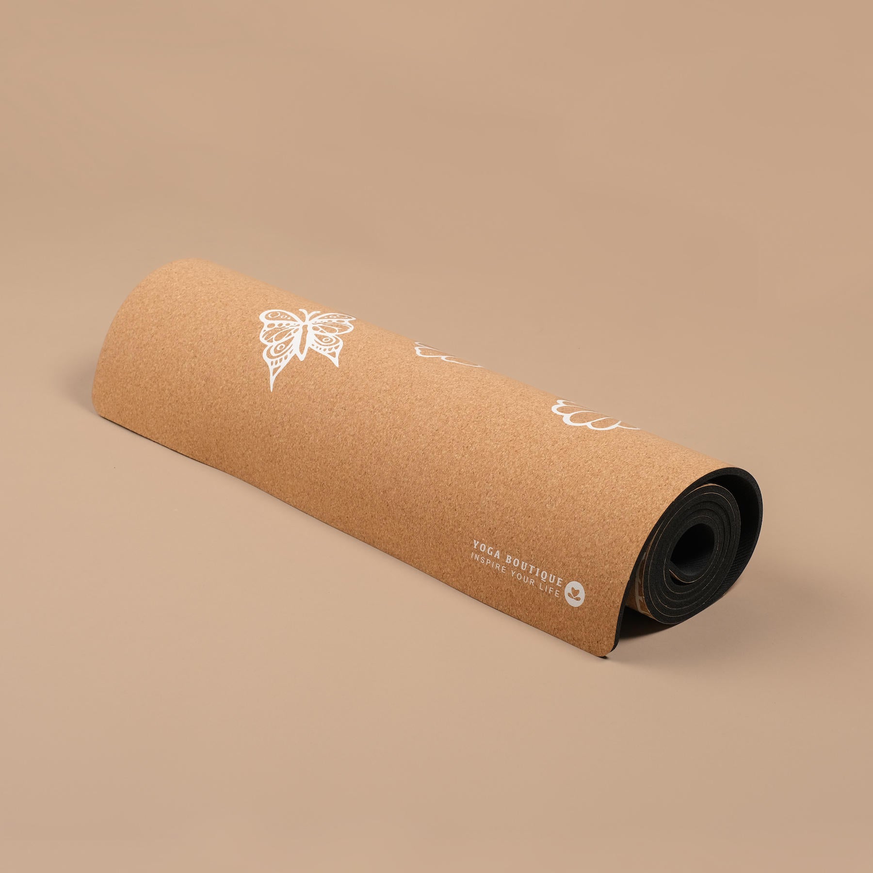 Tapis de yoga en liège Tropical blanc sans PVC, biodégradable