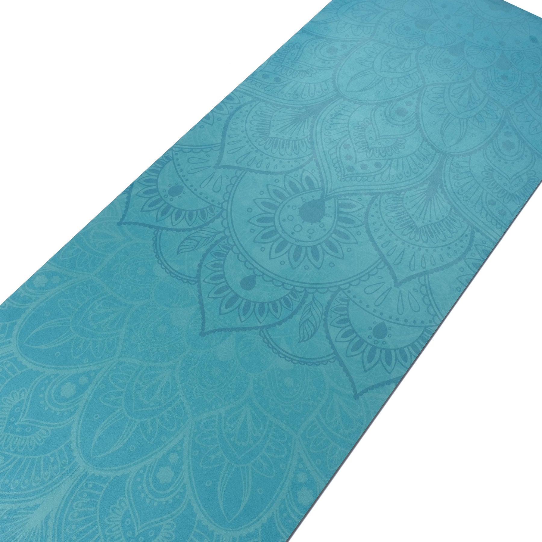 Tapis de yoga velours Mandala turquoise