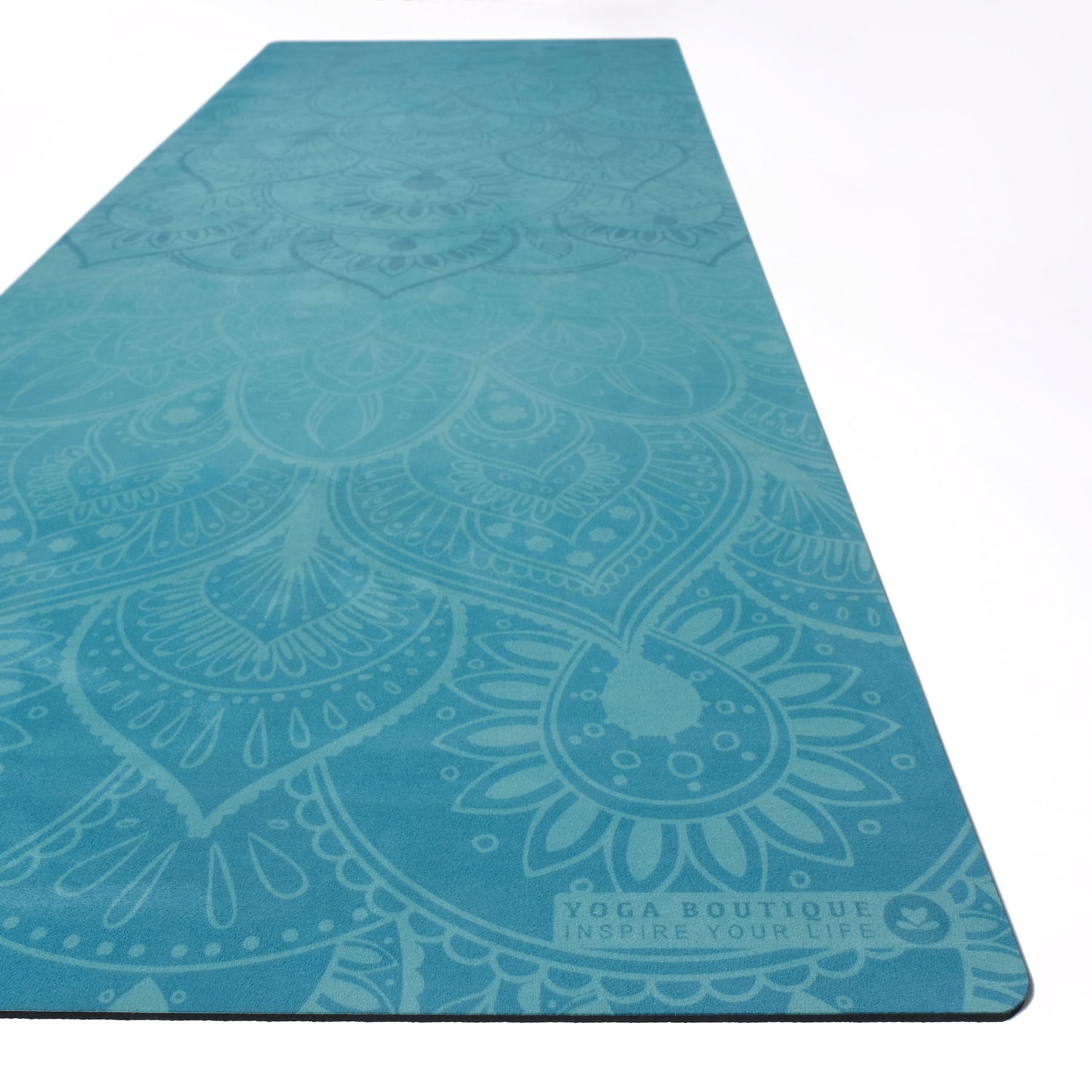Tapis de yoga velours Mandala turquoise