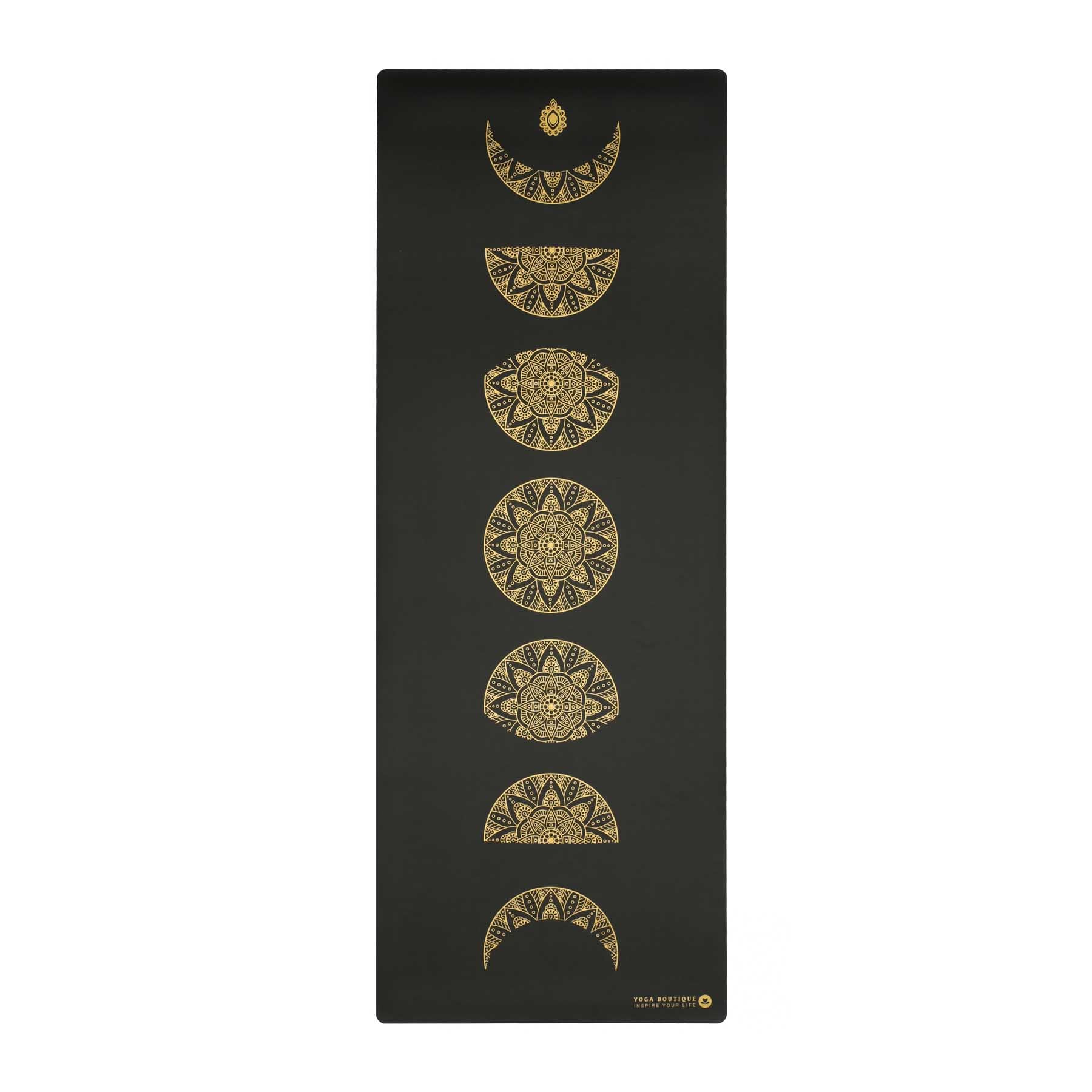 Tapis de yoga SuperGrip 2.0 Mandala Moon super antidérapant en caoutchouc naturel noir