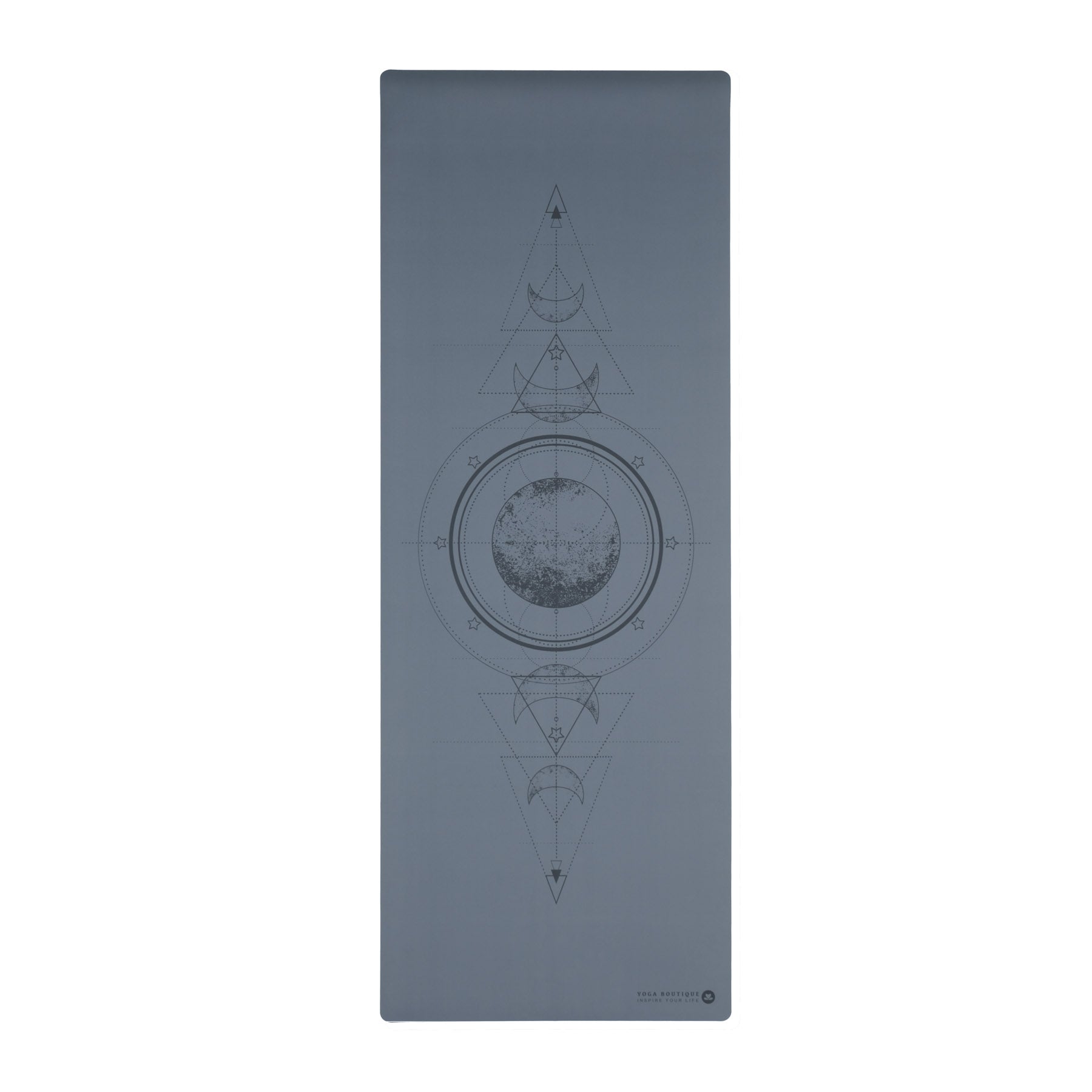 Tapis de yoga SuperGrip 2.0 Moon gris-bleu avec lignes d'aide pour un alignement correct